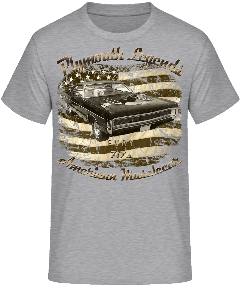 70s Fury Plymouth vintage classic car USA V8 Shirt – Bild 3