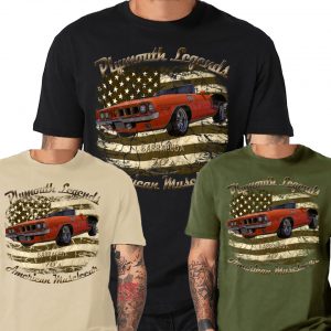 70s red Cuda Barracuda Plymouth vintage USA V8 SHIRTMATIC