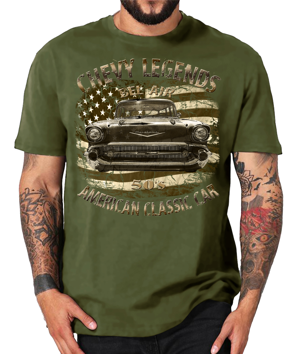 50s Bel Air Chevy american legends vintage und color Shirt – Bild 4