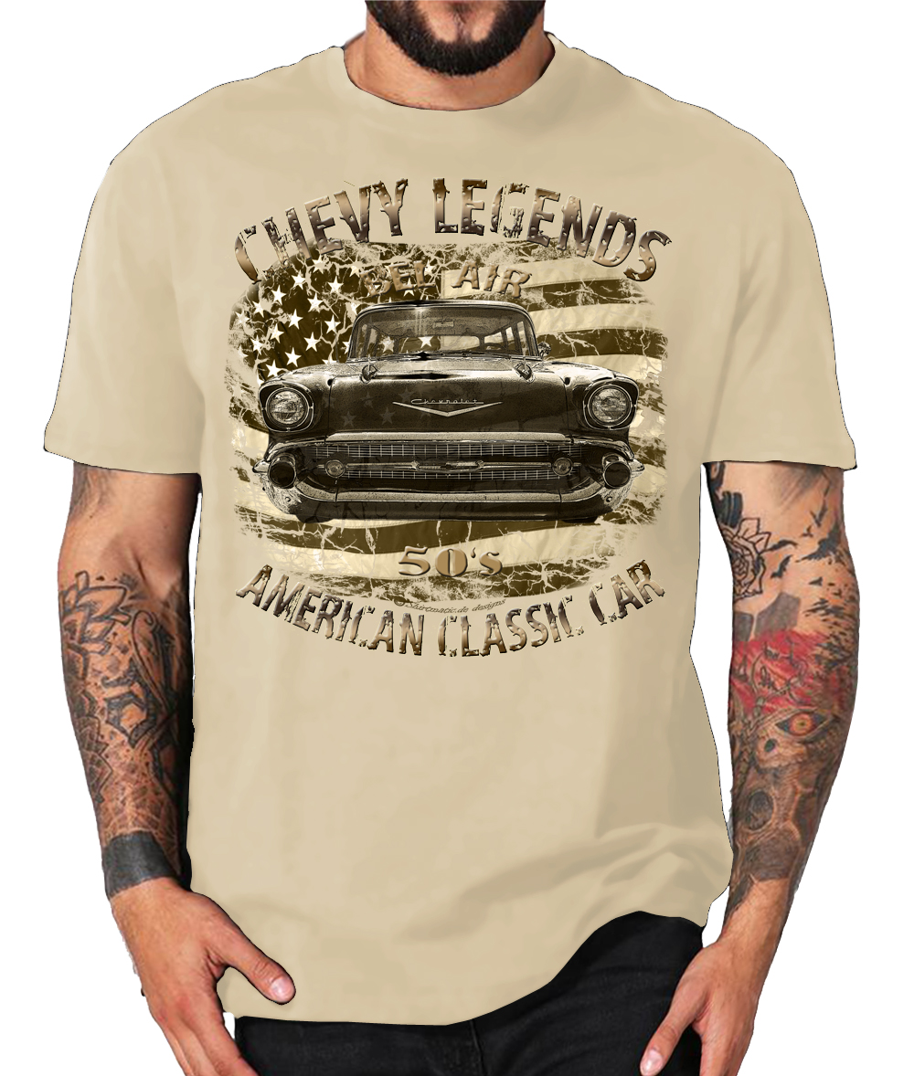 50s Bel Air Chevy american legends vintage und color Shirt – Bild 3