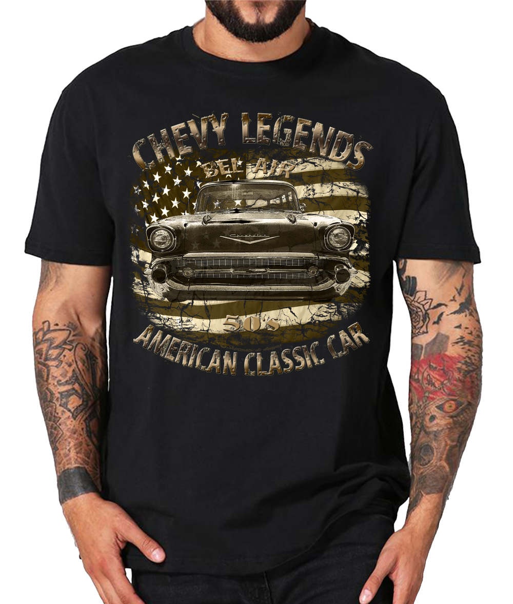 50s Bel Air Chevy american legends vintage und color Shirt – Bild 2