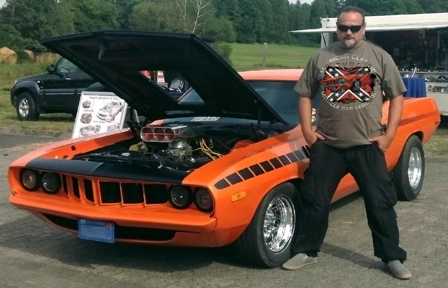 CUDA Barracuda USA Rebel Musclecar Plymouth V8 SHIRTMATIC T-Shirts – Bild 5