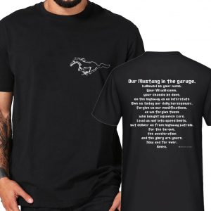 Mustang Gebet Rückenaufdruck Muscle car Ford V8 mit Pony Brust