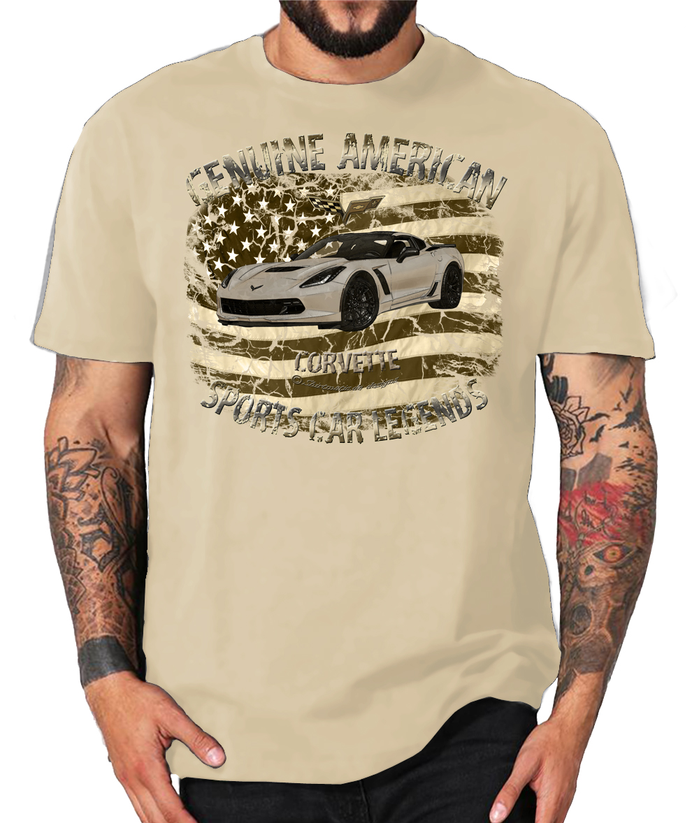 Modern Vette hell Chevy V8 vintage USA Corvette Z6 Shirt – Bild 3