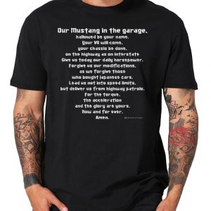 Mustang Gebet Muscle car Pony Ford V8 Brust oder Rückenaufdruck