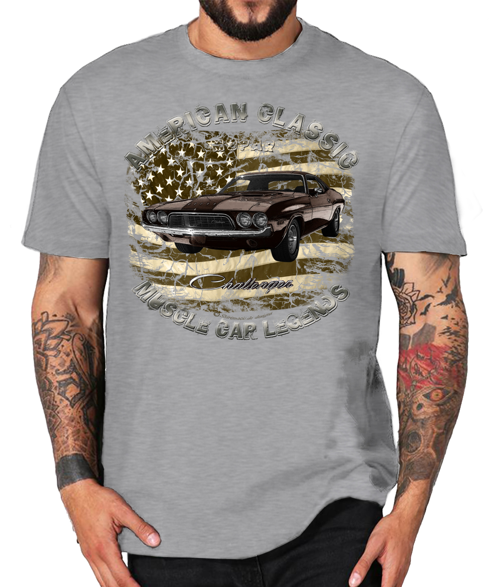 Challenger 73 Classic USA Muscle car V8 T-Shirt US Car retro – Bild 4