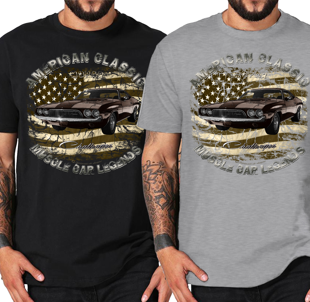 Challenger 73 Classic USA Muscle car V8 T-Shirt US Car retro