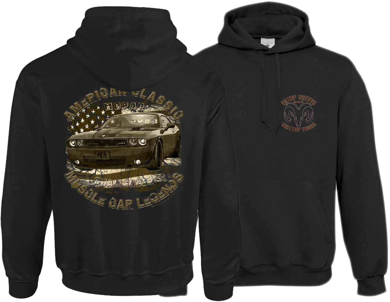 Hoodie Challenger USA american muscle car legend US Car V8