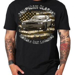 Modern Challenger vintage USA flag Muscle car V8 T-Shirt US Car