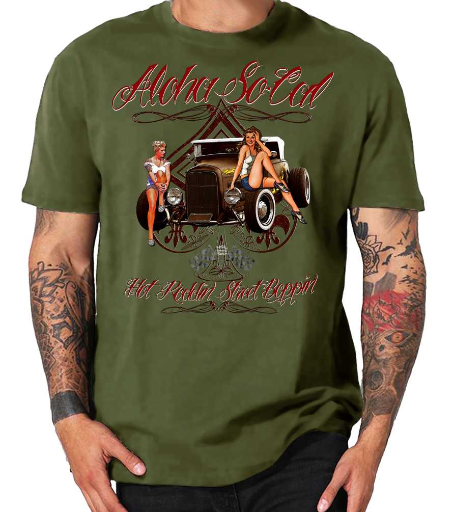 Shirtmatic Aloha So-Cal Oldtimer Pinup Hot Rod retro Rockabilly Shirt – Bild 2