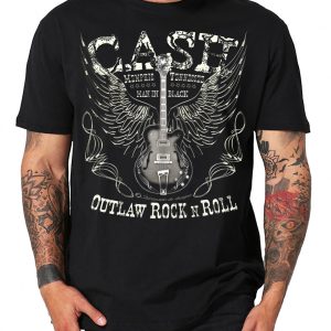 Cash Outlaw RocknRoll Guitar Tennessee Gitarre vintage uni Shirt