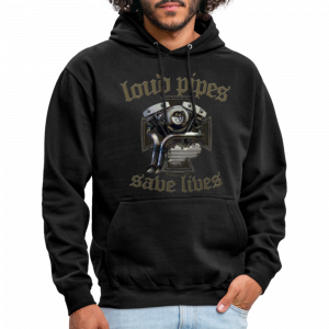 Biker Hoodies Brustaufdruck Loud Pipes Chopper Bobber Motorrad